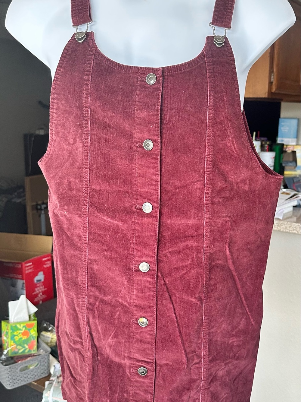 Celebrity Pink Burgundy Corduroy Button-Front Mini Dress